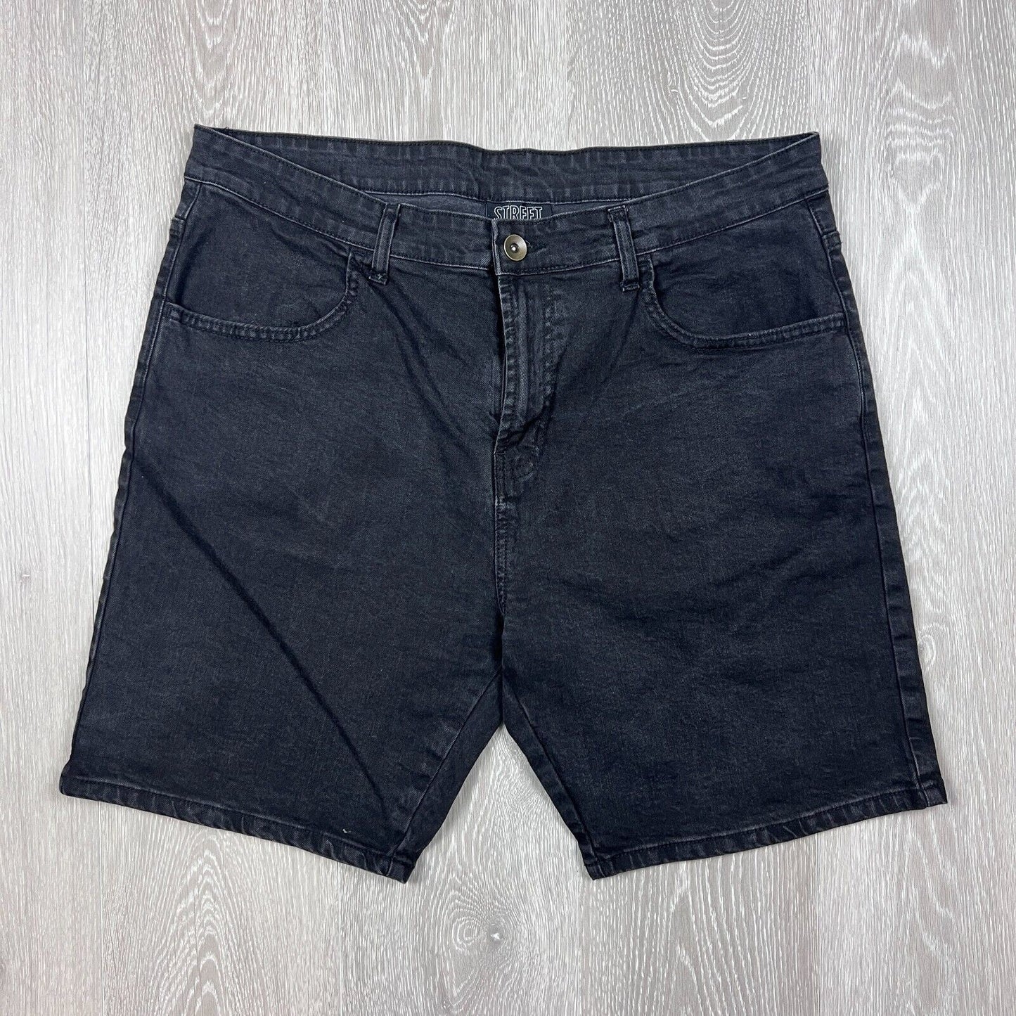 Street Denim Mens Black Denim Shorts Size 38