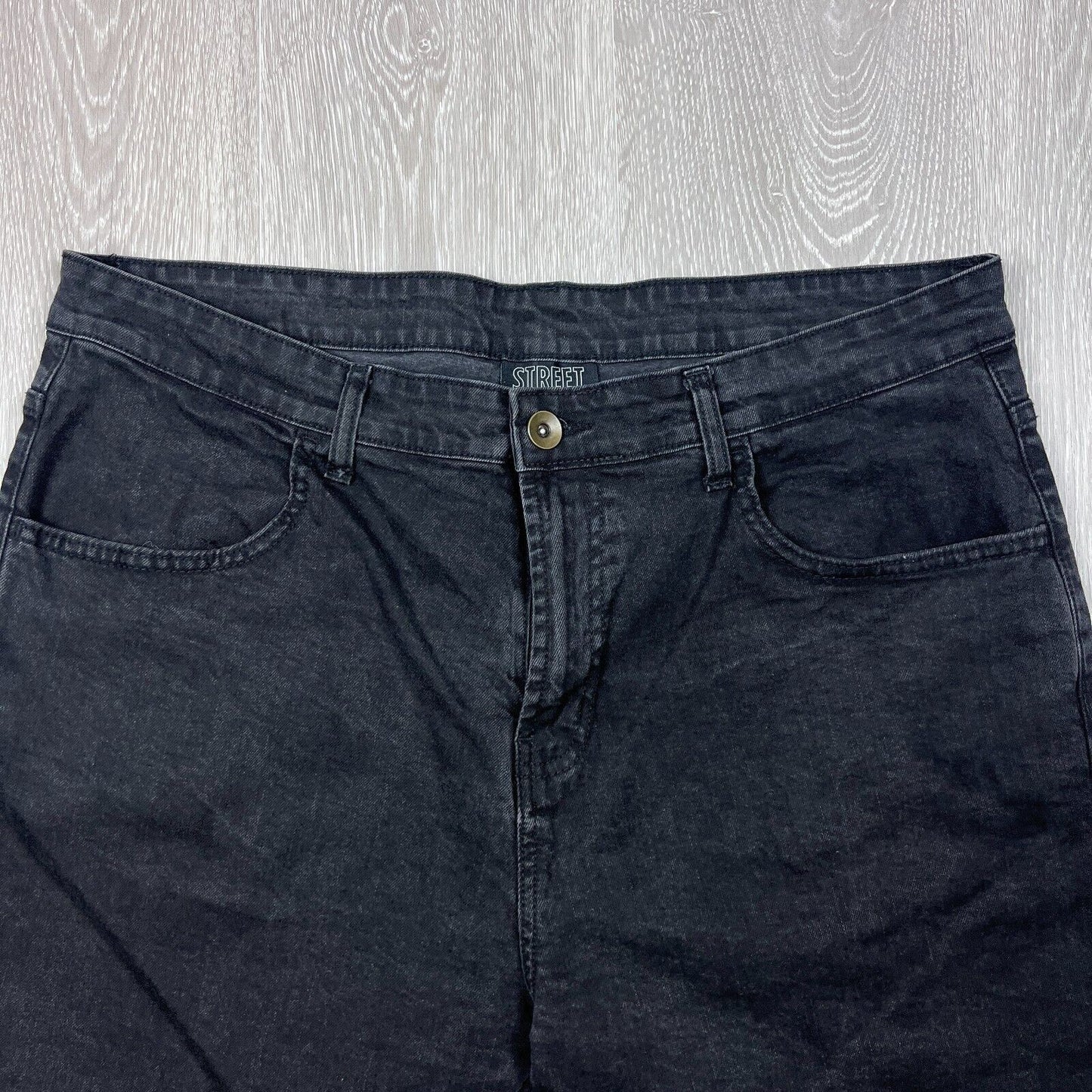 Street Denim Mens Black Denim Shorts Size 38