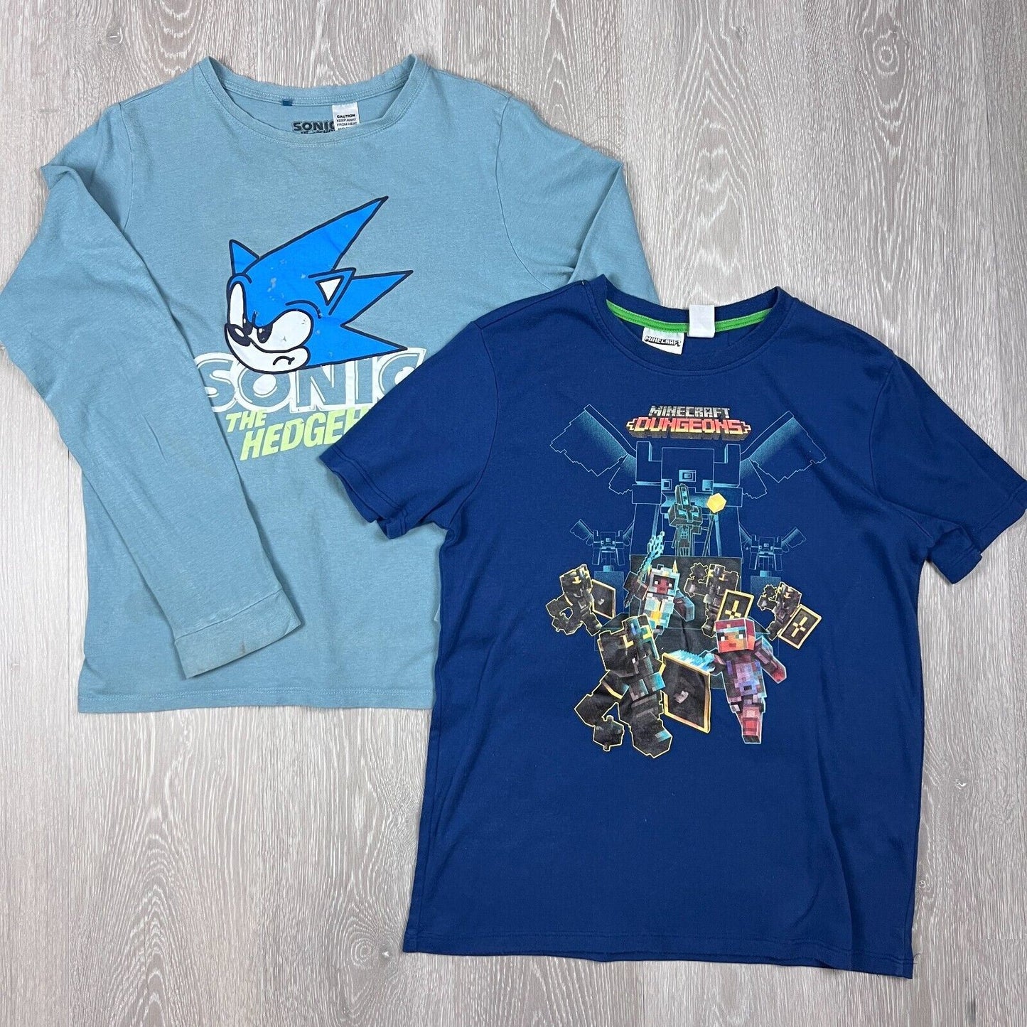 Sonic The Hedge Hog AND Minecraft Boys T-Shirts Size