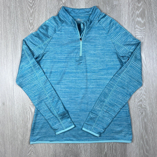 Crane Womens 1/4 Zip Blue Light Weight Activewear Jumper Size Medium