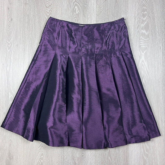 Jane Lamerton Womens Purple Fit Flair Pleated Skirt Size 12