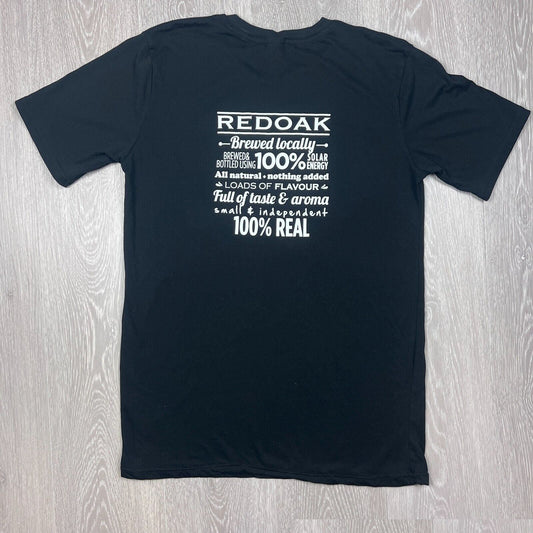 Redoak Beer Mens Black T-Shirt Size Medium