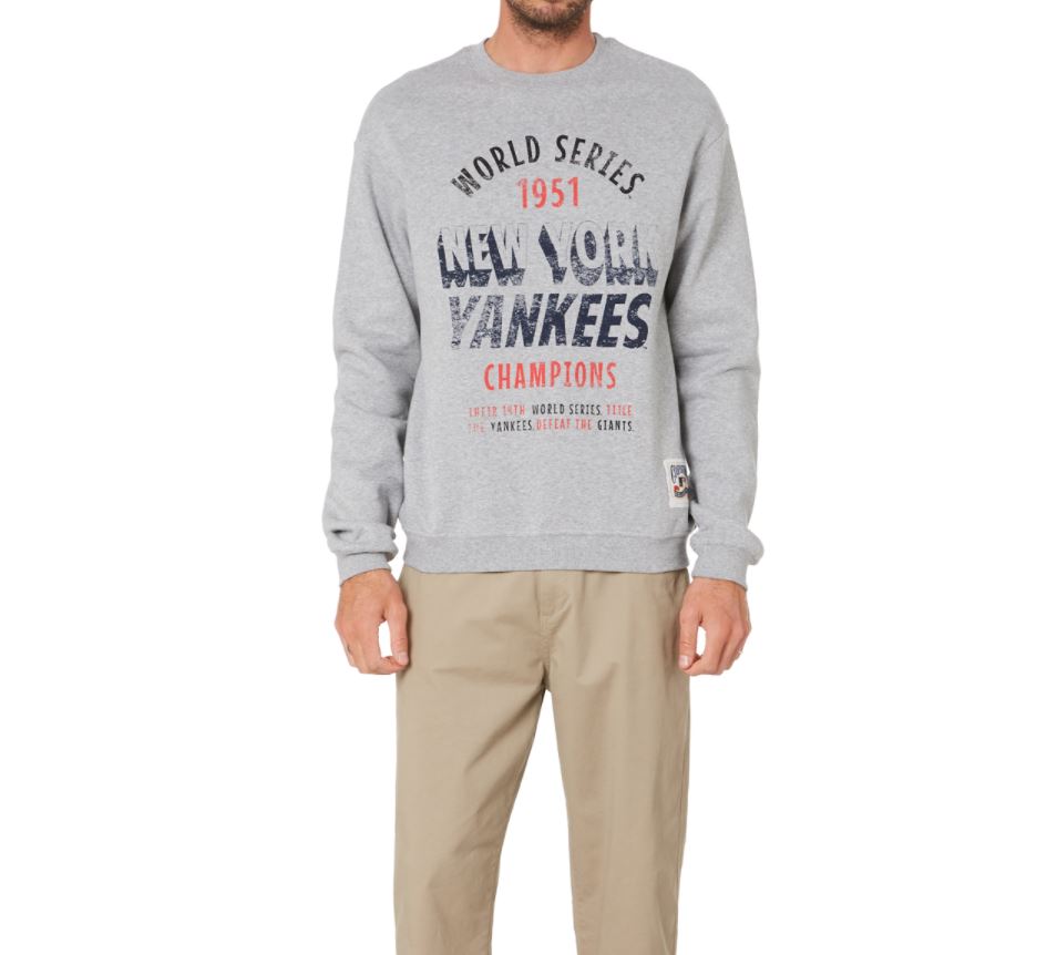 Majestic New York Yankees 1951 Champions Mens Grey Pullover Jumper Size L (New)