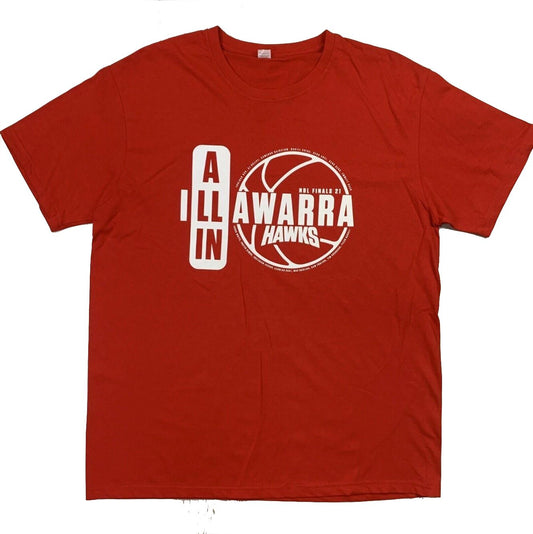 NBL Illawarra Hawks Basketball Mens Red T-Shirt Size XL