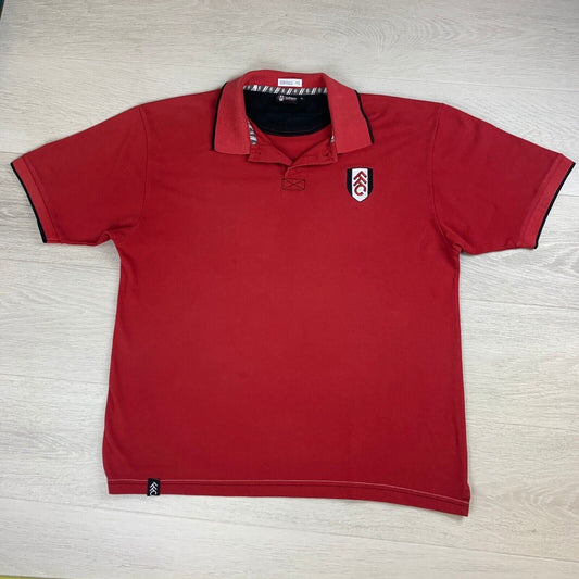 Fulham F.C Mens Red Polo Shirt Size XL