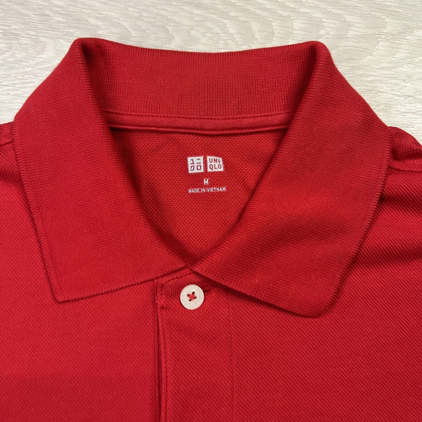 Uniqlo Mens Red Short Sleeve Polo Shirt Size Medium