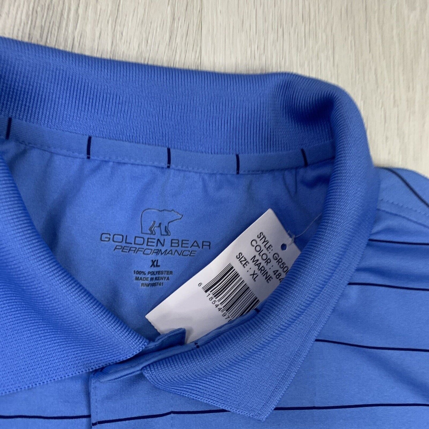 Mens Golden Bear Performance Blue Golf Polo Shirt Size XL (New)