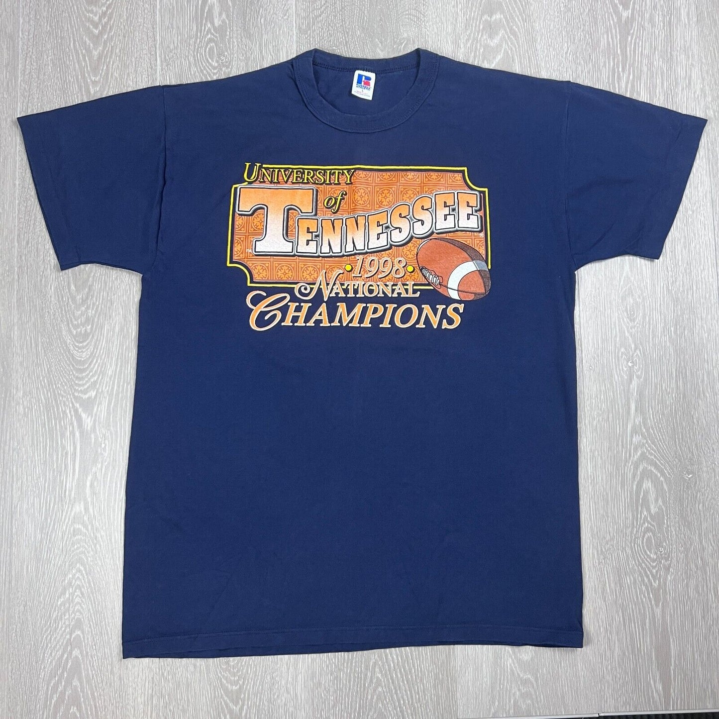 Russell Athletic University of Tennessee 1998 National Champs T-Shirt Size Large