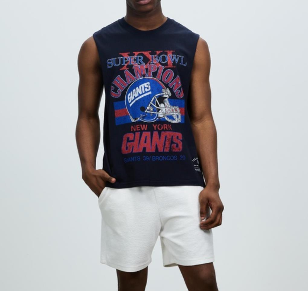 Mitchell & Ness New York Giants Super Bowl Champs Muscle T-Shirt Size L (New)