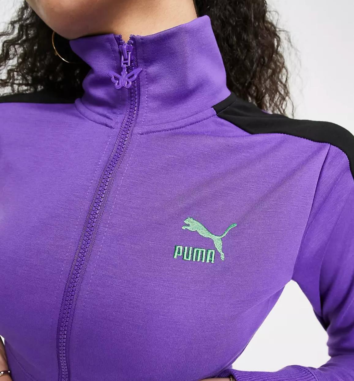 PUMA x Dua Lipa Womens Full Zip Cropped Tracksuit Jacket Size M New