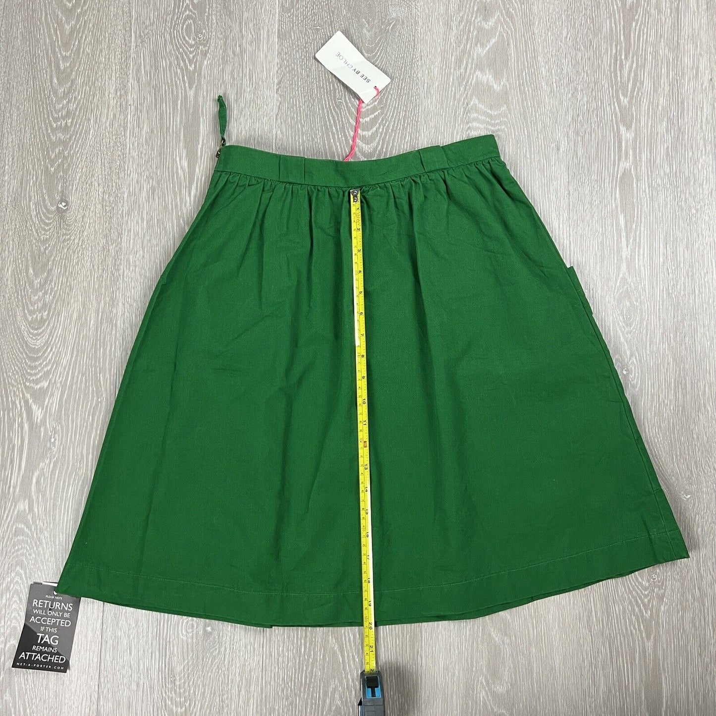 See By Cloe Womens Green Pleated Flared Skirt Size US 6 (New)