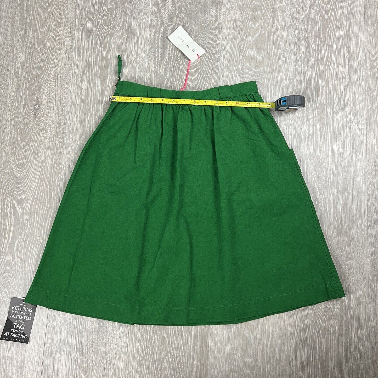 See By Cloe Womens Green Pleated Flared Skirt Size US 6 (New)