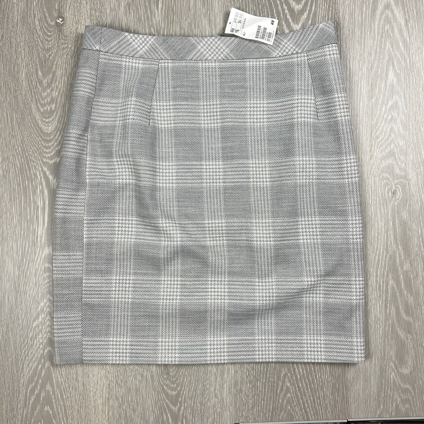 H&M Womens Grey Plaid Mini Skirt Size 14 (New)