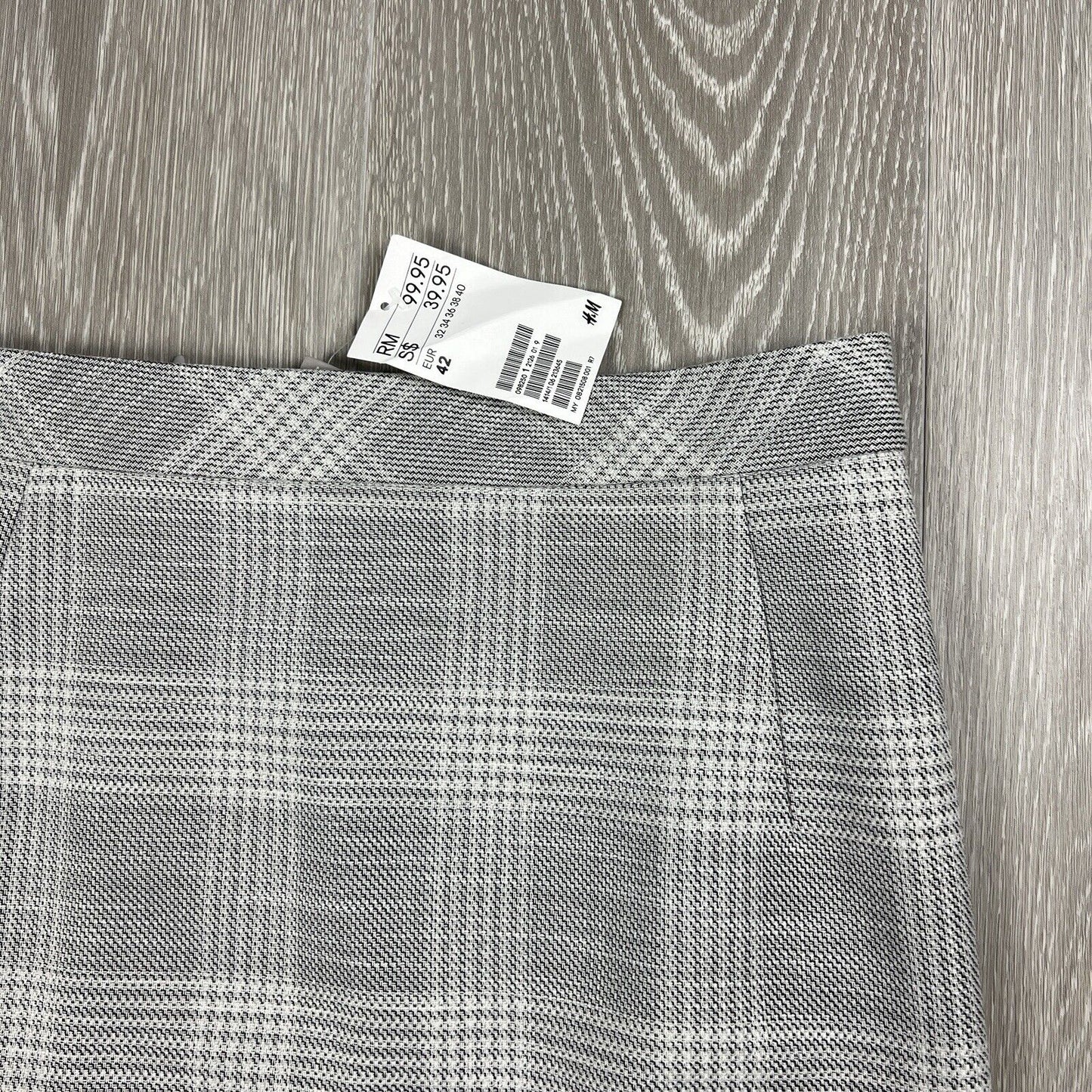 H&M Womens Grey Plaid Mini Skirt Size 14 (New)