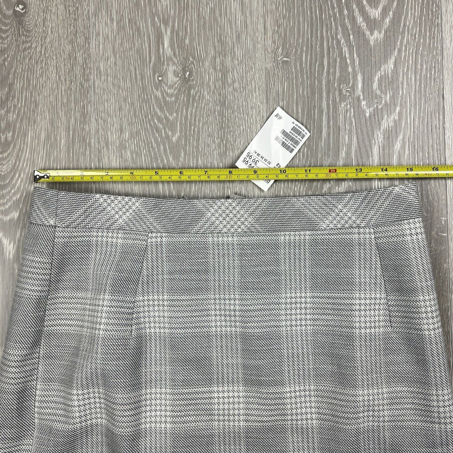 H&M Womens Grey Plaid Mini Skirt Size 14 (New)