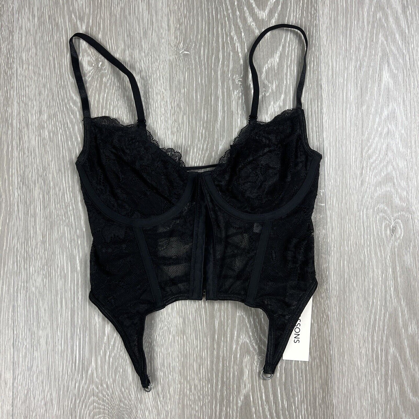 Glassons Womens Black Lacy Top Bustier Size 6 (New)