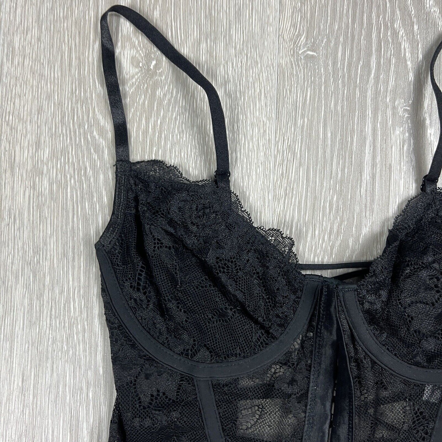 Glassons Womens Black Lacy Top Bustier Size 6 (New)