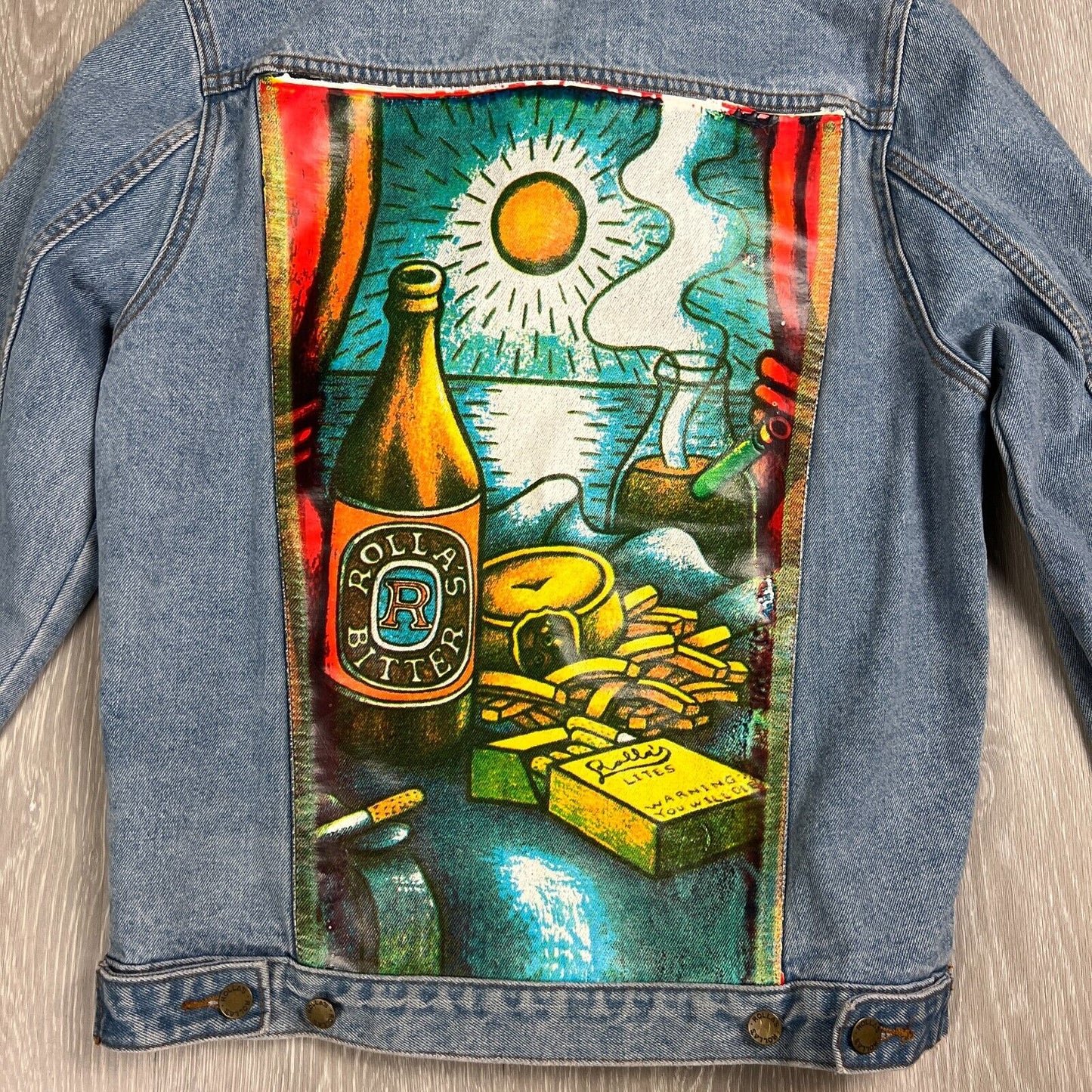 Rollas x Reg Mombassa Mens Denim Jacket Rollas Bitter Size Medium