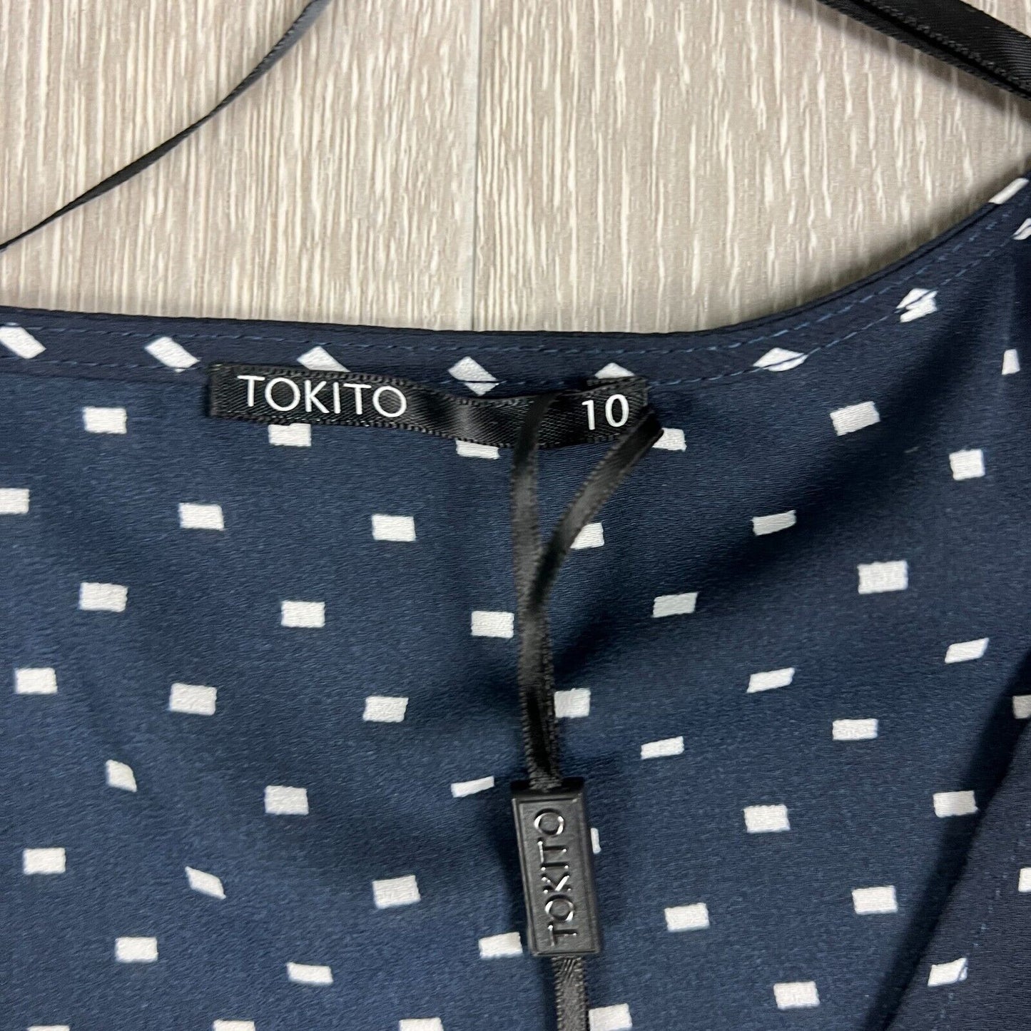 Tokito Womens Navy Long Sleeve Exposed Shoulders Blouse Size 10 (New)