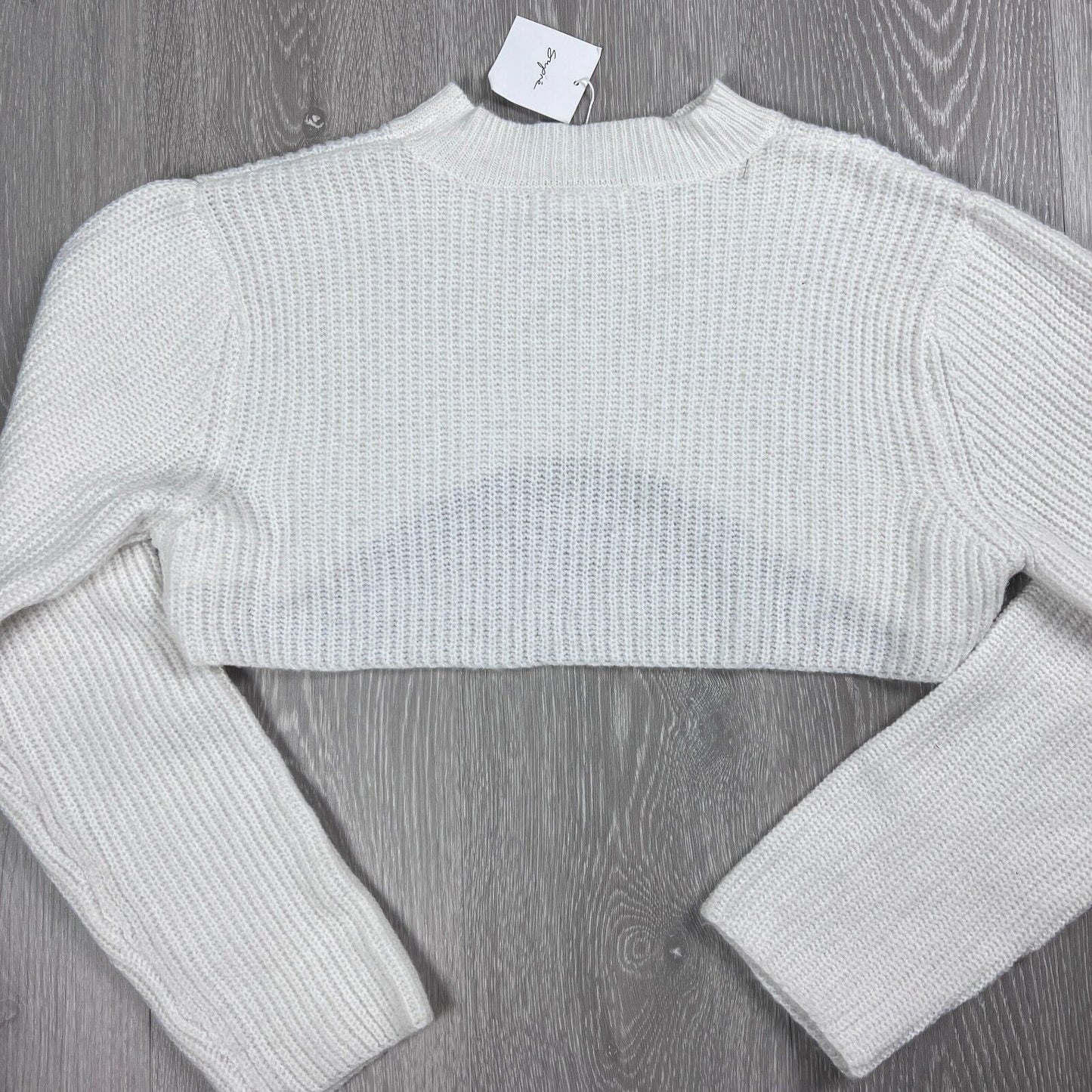 Supre Womens Heavy Cropped Knitted White Sweater Size Small (New)