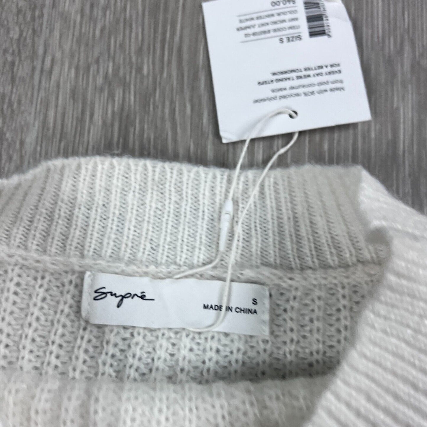 Supre Womens Heavy Cropped Knitted White Sweater Size Small (New)