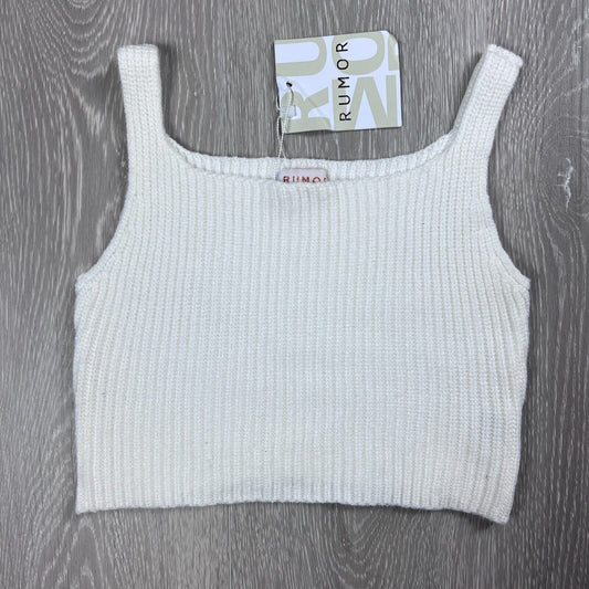 Rumor Womens White Knitted Cropped Tank Top Size S/M (New)