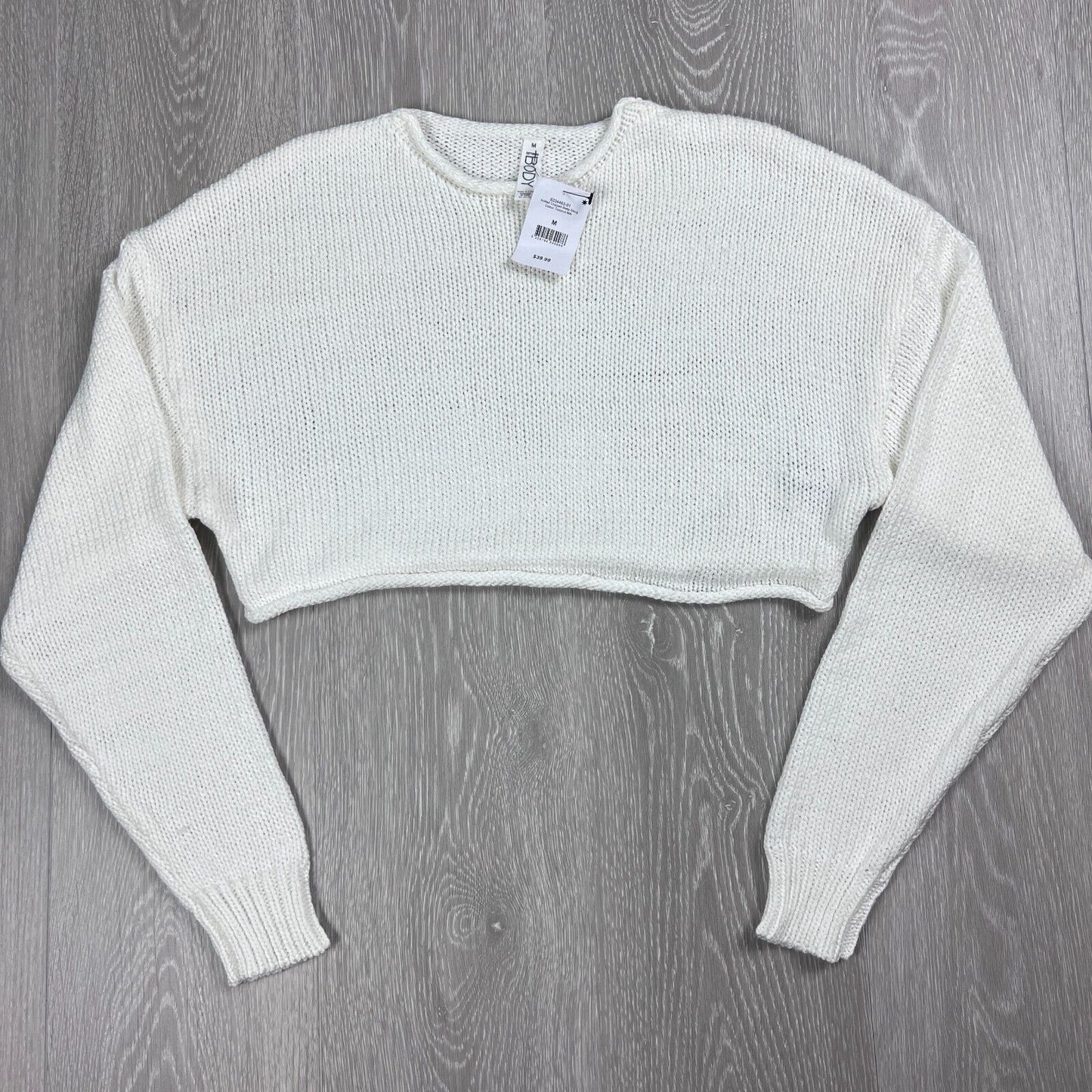 Cotton On Body Womens Cropped Knitted White Sweater Size Medium (New)