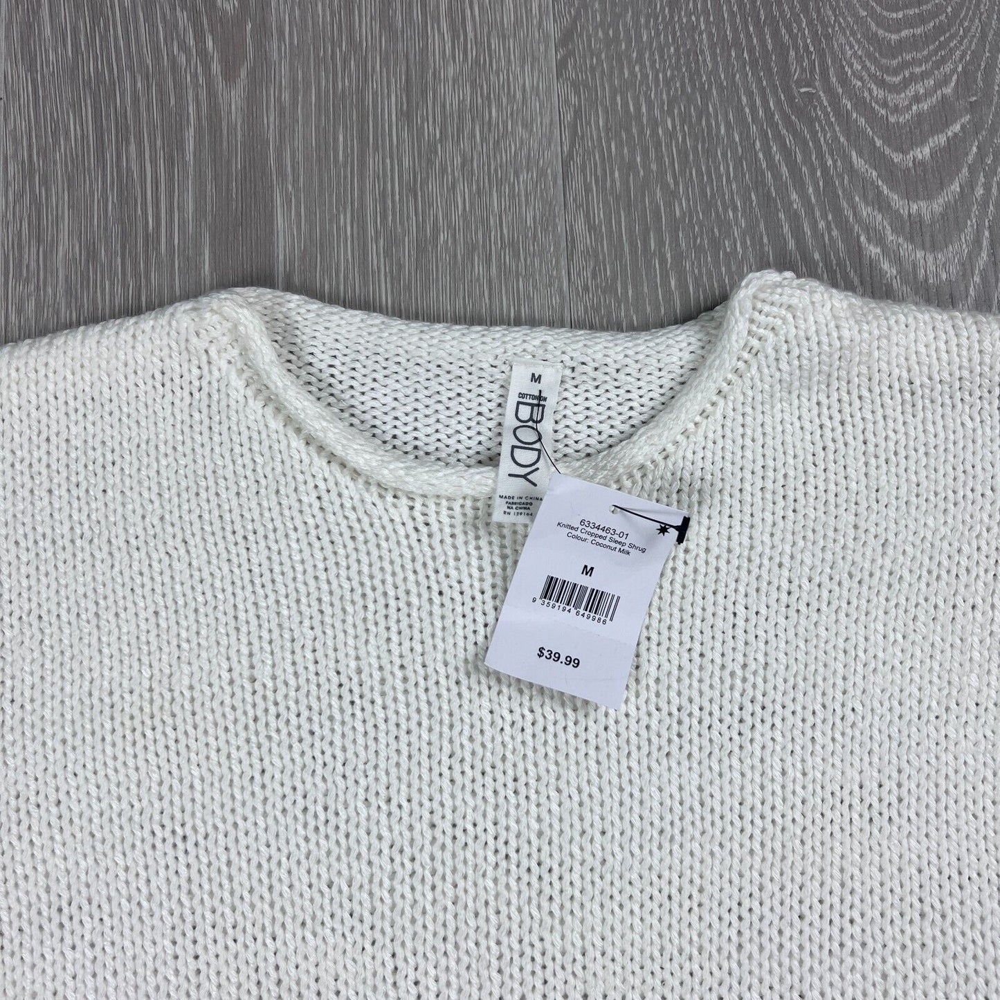 Cotton On Body Womens Cropped Knitted White Sweater Size Medium (New)