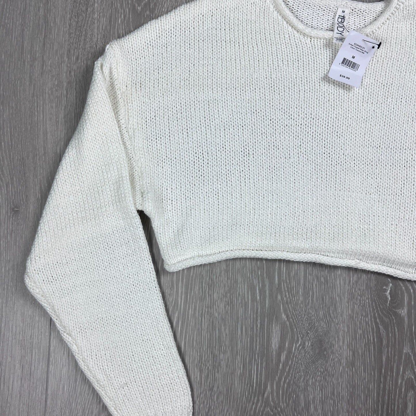 Cotton On Body Womens Cropped Knitted White Sweater Size Medium (New)