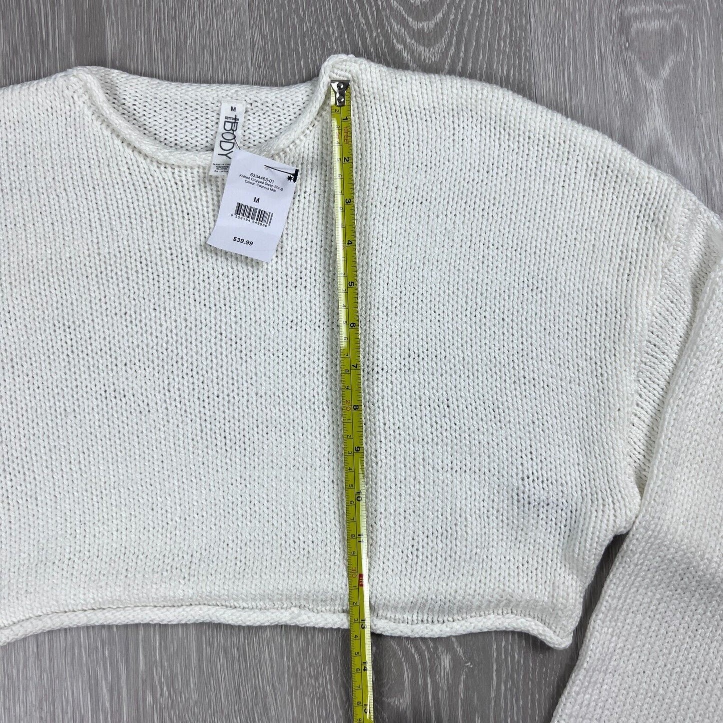 Cotton On Body Womens Cropped Knitted White Sweater Size Medium (New)