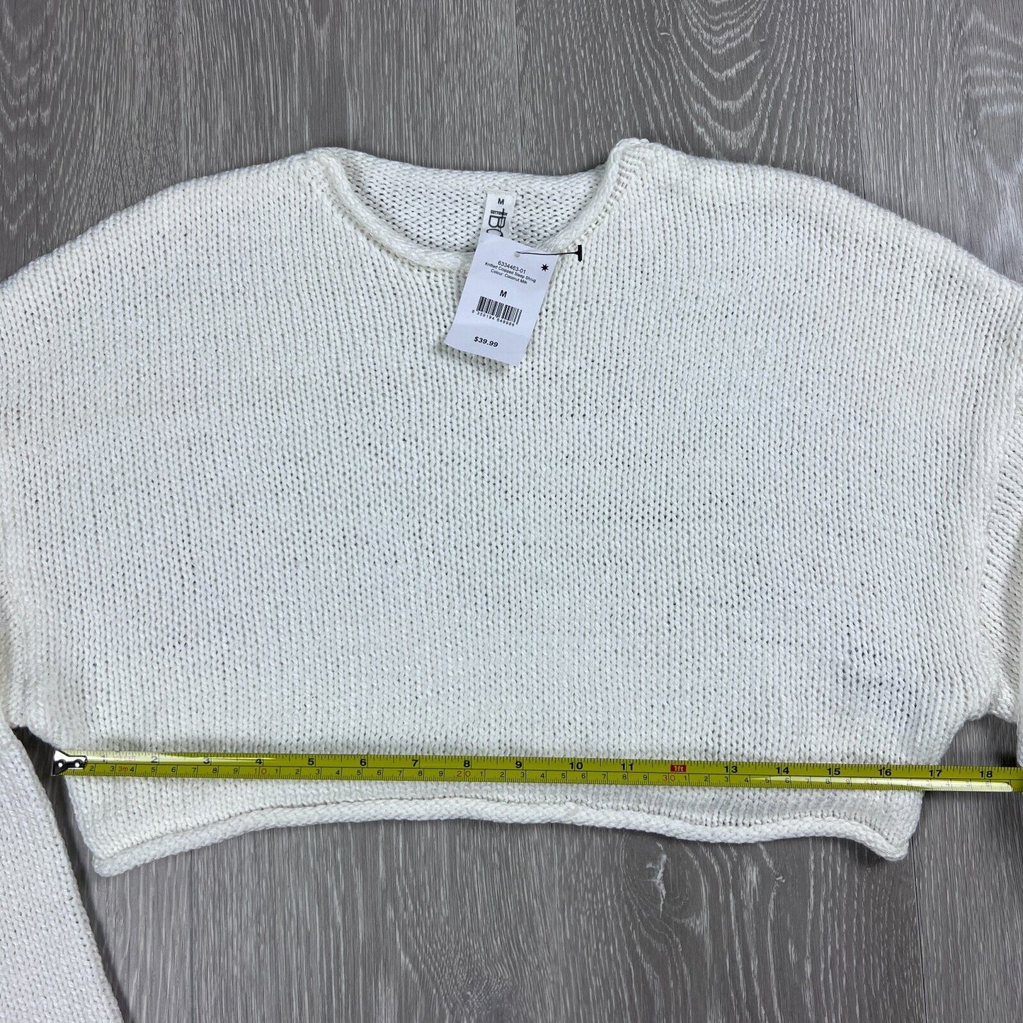 Cotton On Body Womens Cropped Knitted White Sweater Size Medium (New)