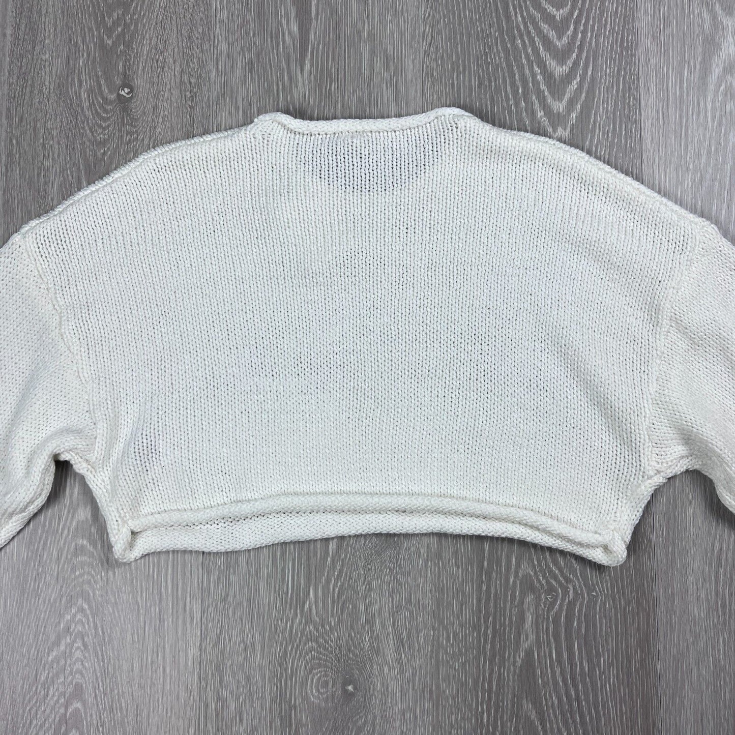 Cotton On Body Womens Cropped Knitted White Sweater Size Medium (New)