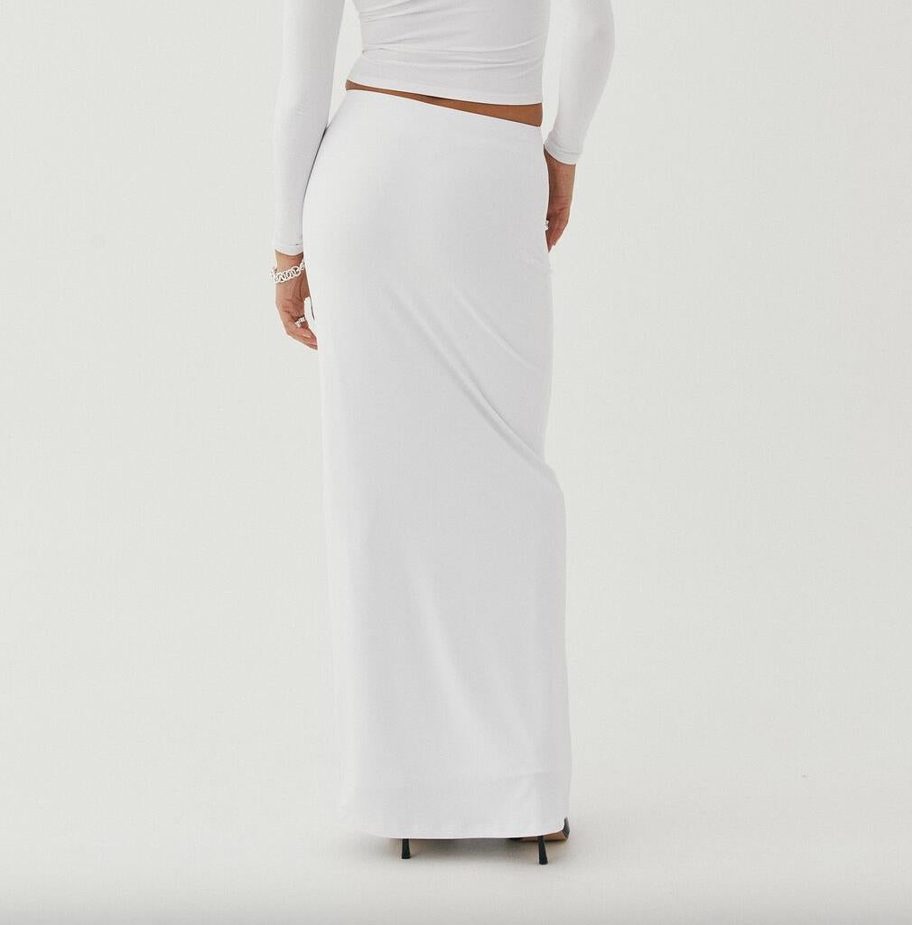 Supre Womens White Luxe Hipster Maxi Skirt Size M (New)