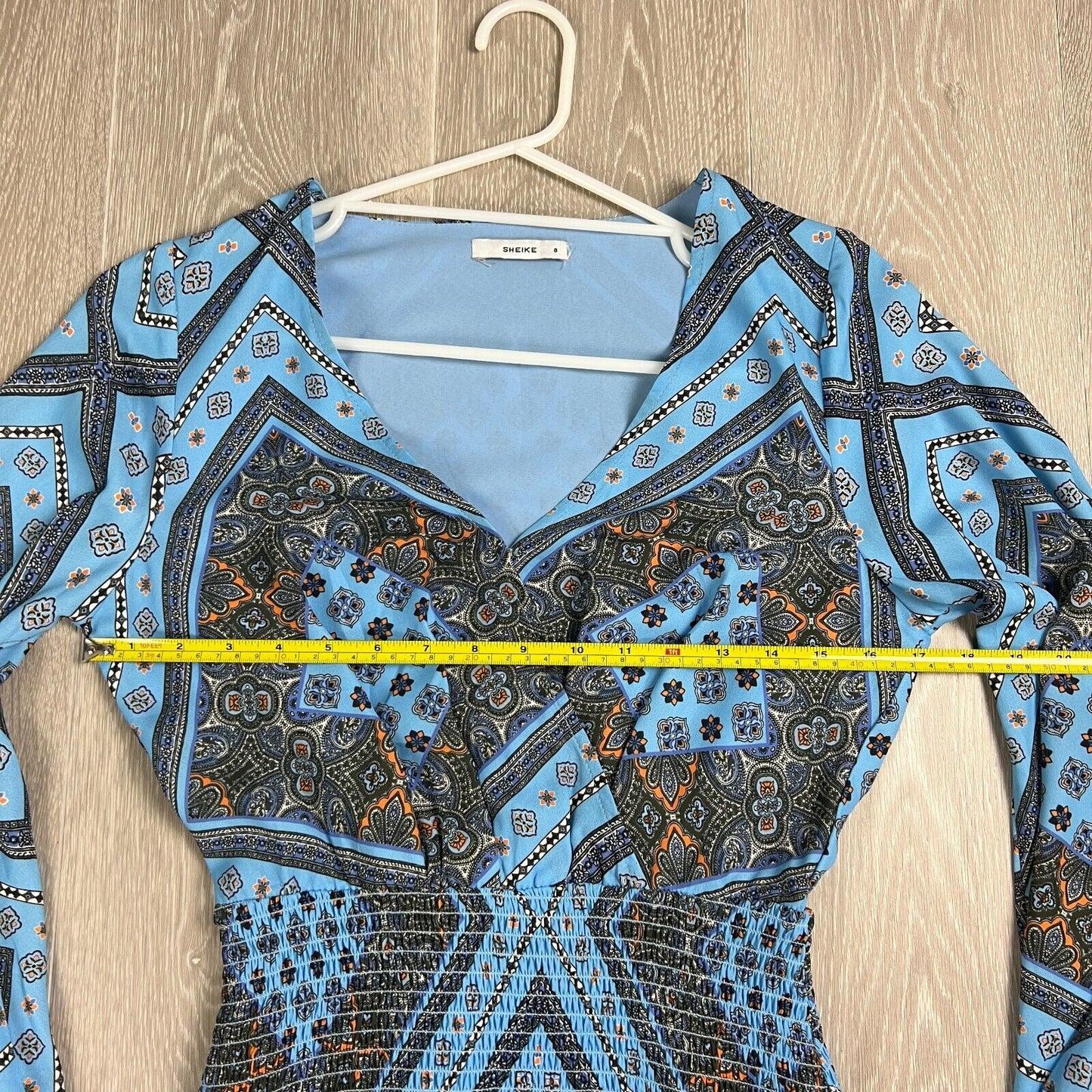 SHEIKE Womens Blue Long Sleeve Dress Size 8