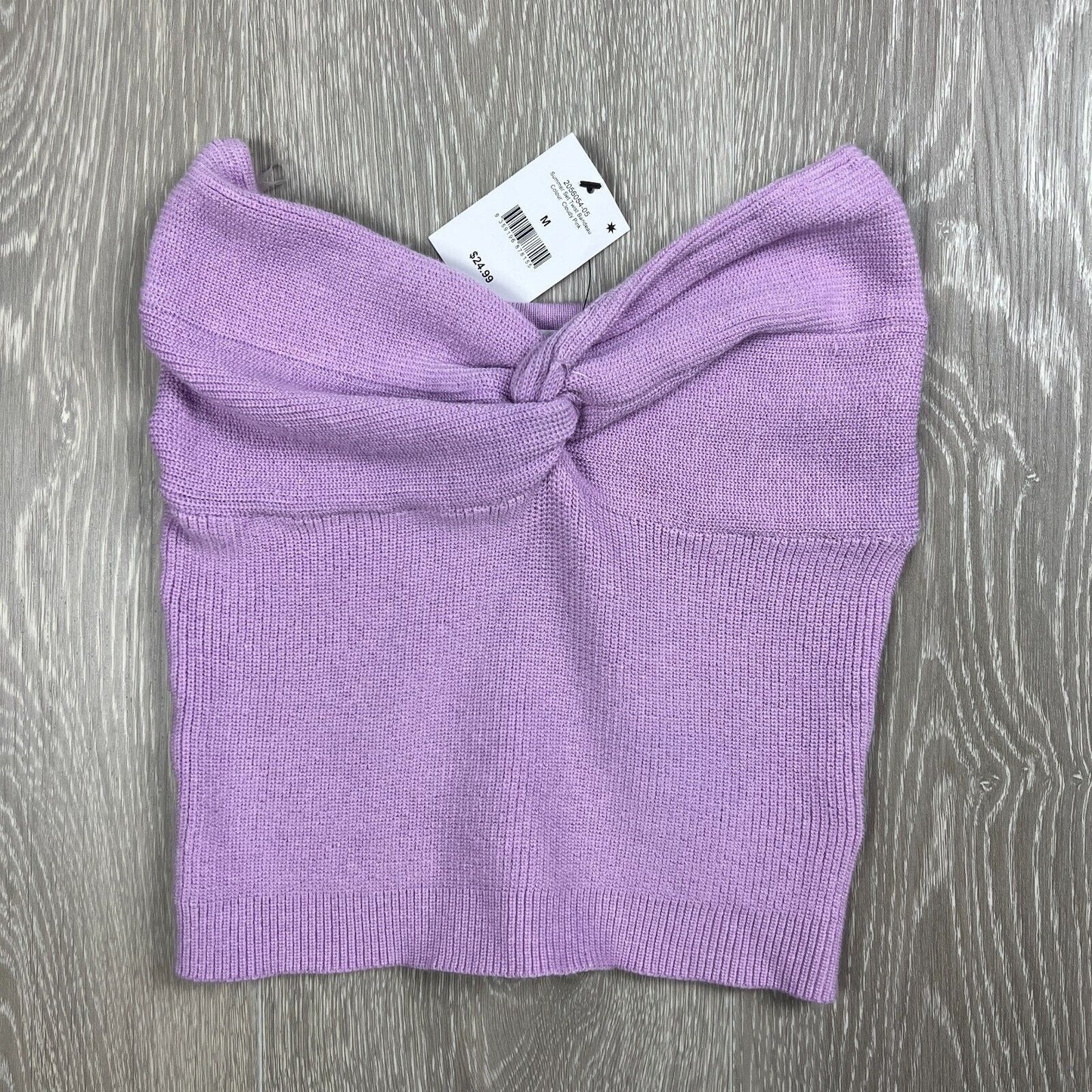 Cotton On Womens Knitted Purple Twist Bandeau Top Size M (New)