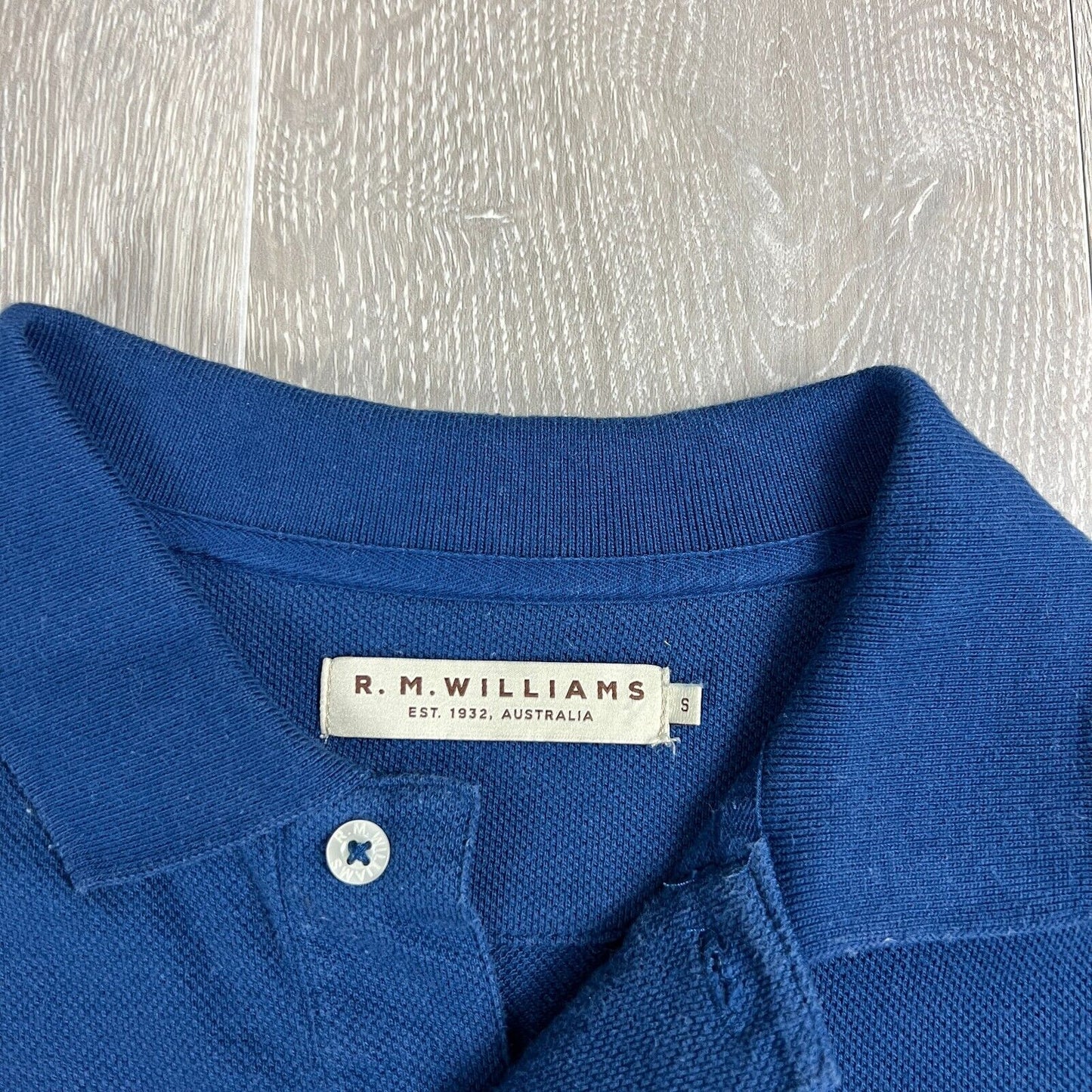 R.M. Williams Mens Blue Polo Shirt Size Small