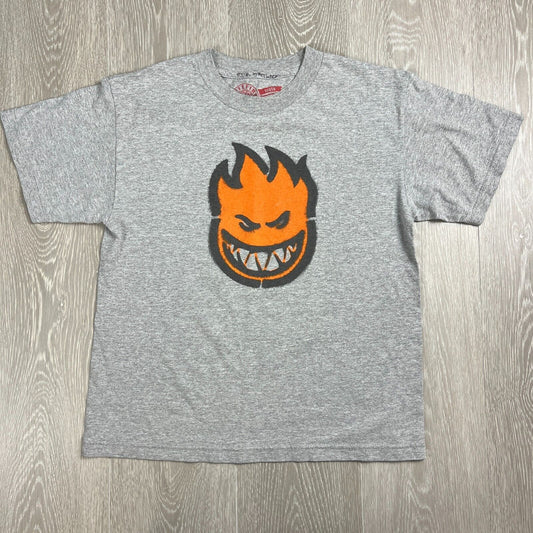 Spitfire Wheels Youth Grey Skateboarding T-Shirt Size Large