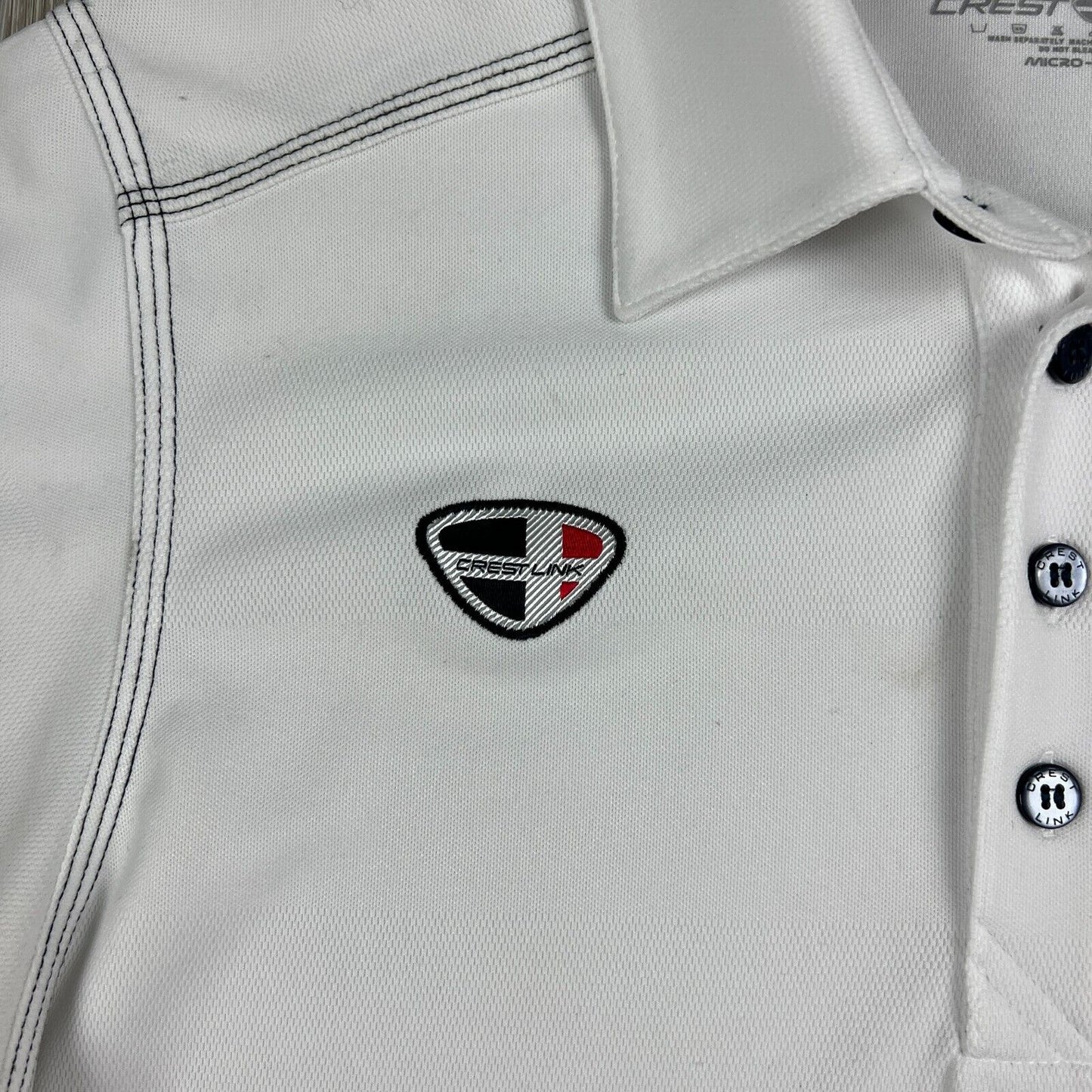 Crest Link Emirates Australian Open Mens White Golf Polo Shirt Size S