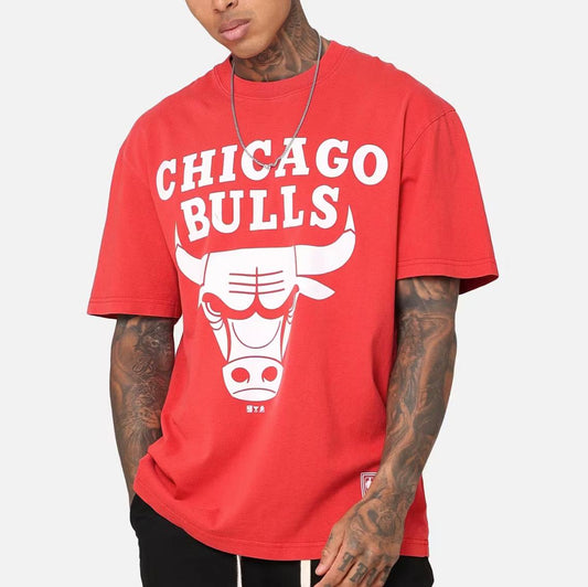 Mitchell & Ness Mens Chicago Bulls Large Logo T-Shirt Size M (New)