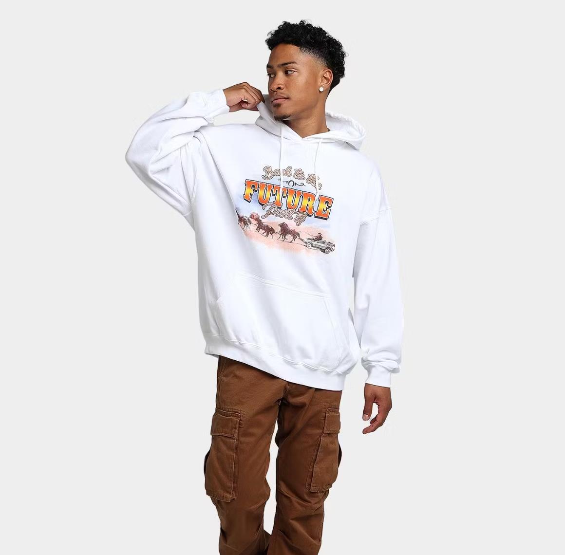 American Thrift X Back to the Future 3 White Hoodie Size L (New)