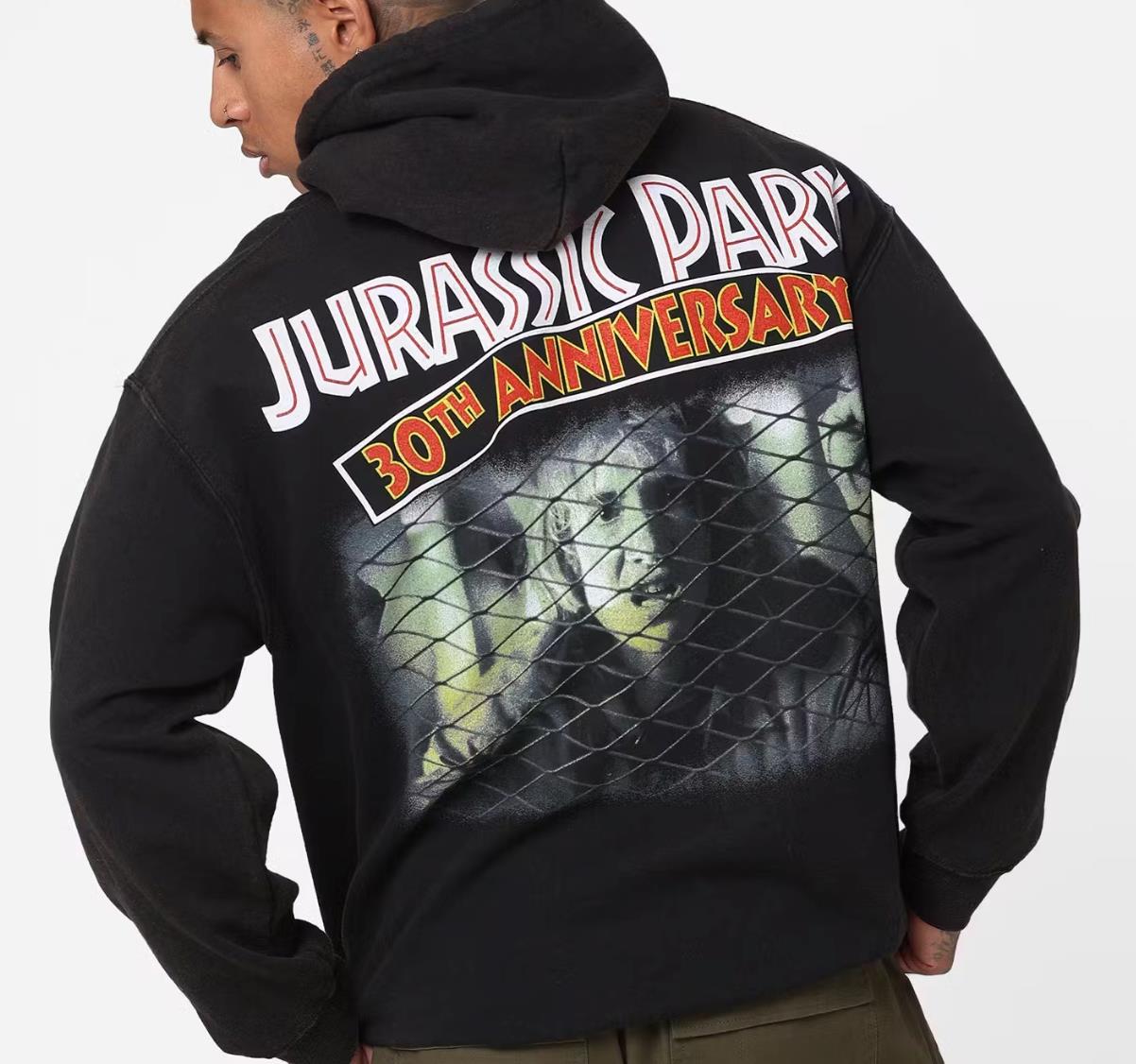 American Thrift X Jurassic Park 30th Anniversary Black Hoodie Size L (New)