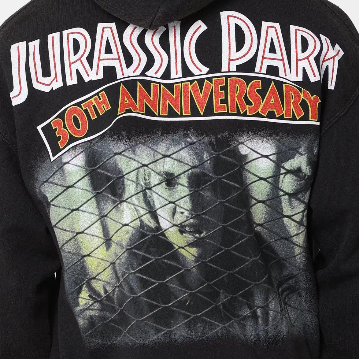 American Thrift X Jurassic Park 30th Anniversary Black Hoodie Size L (New)