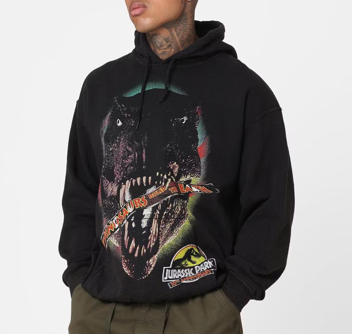 American Thrift X Jurassic Park 30th Anniversary Black Hoodie Size L (New)