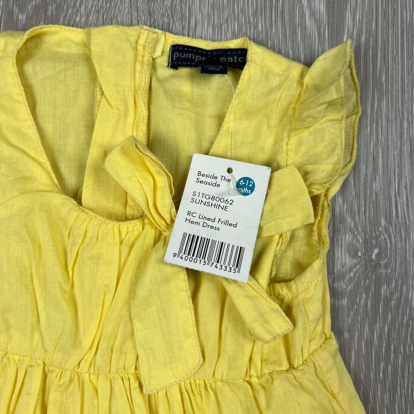 Pumkin Patch Baby Girls RC Lined Frilled Hem Dress Size 6-12 Months (new)