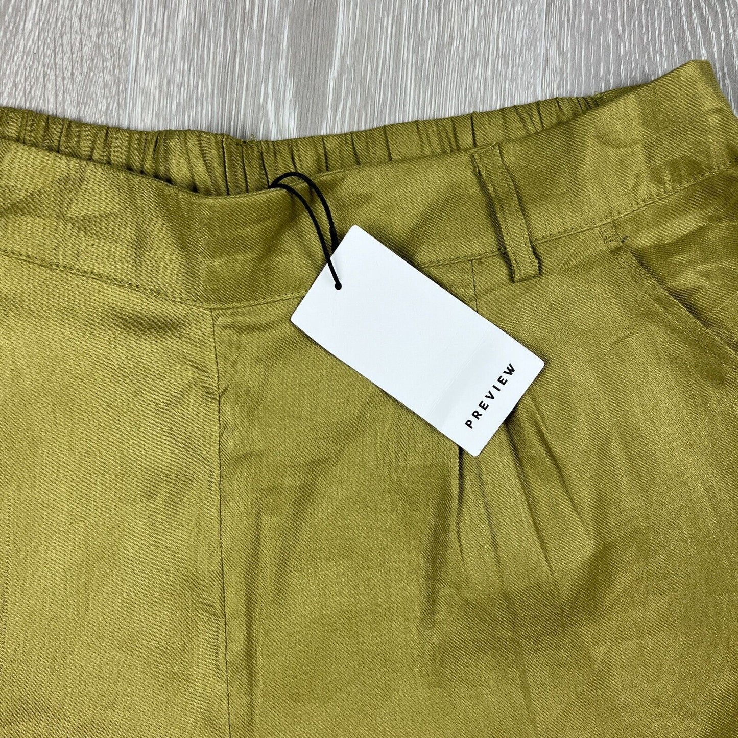 Preview Womens Linen Blend Olive Green Shorts Size 18 (New)