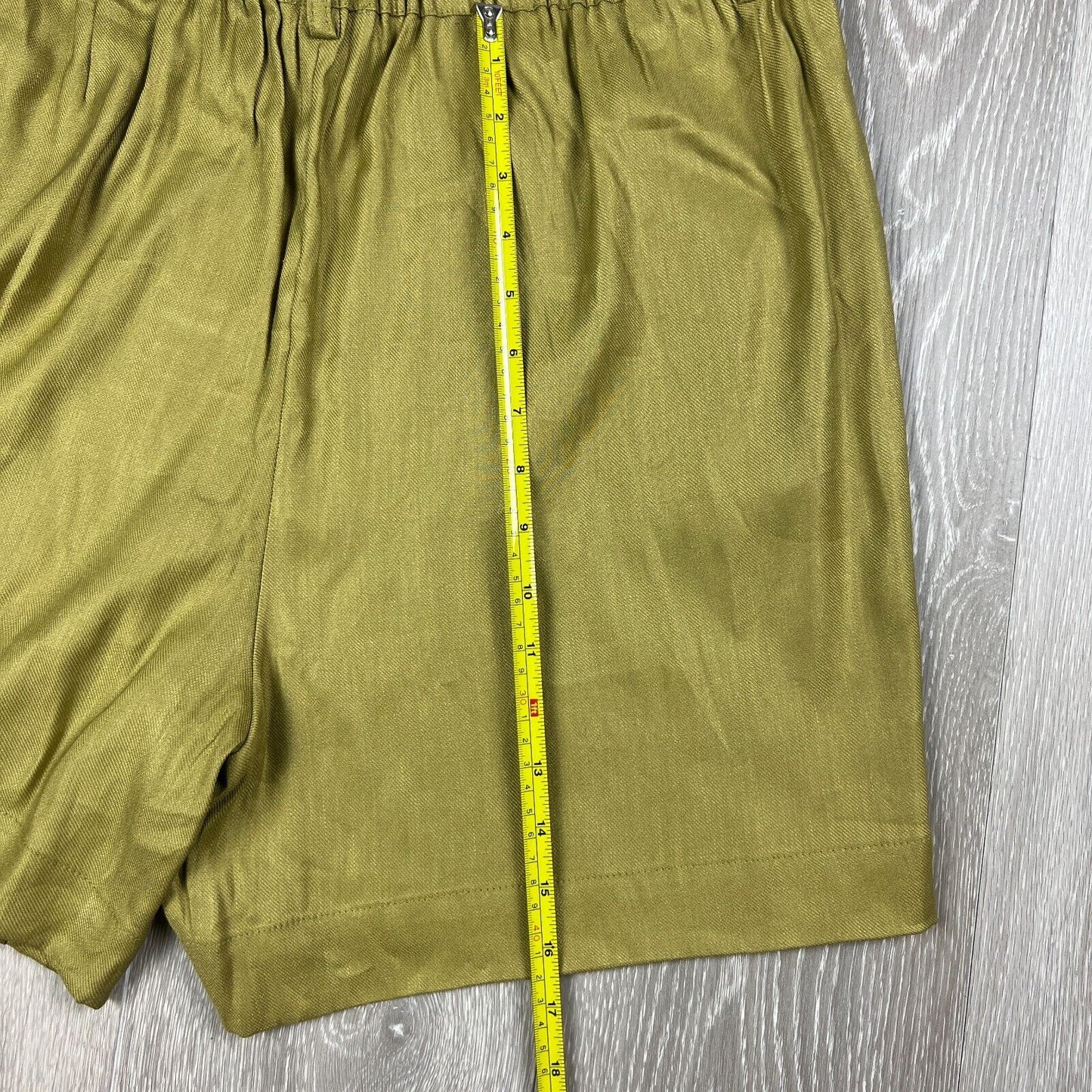 Preview Womens Linen Blend Olive Green Shorts Size 18 (New)