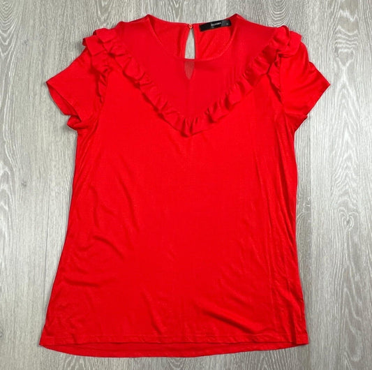 Hallhuber Womens Red Silk Blouse Top Size XL