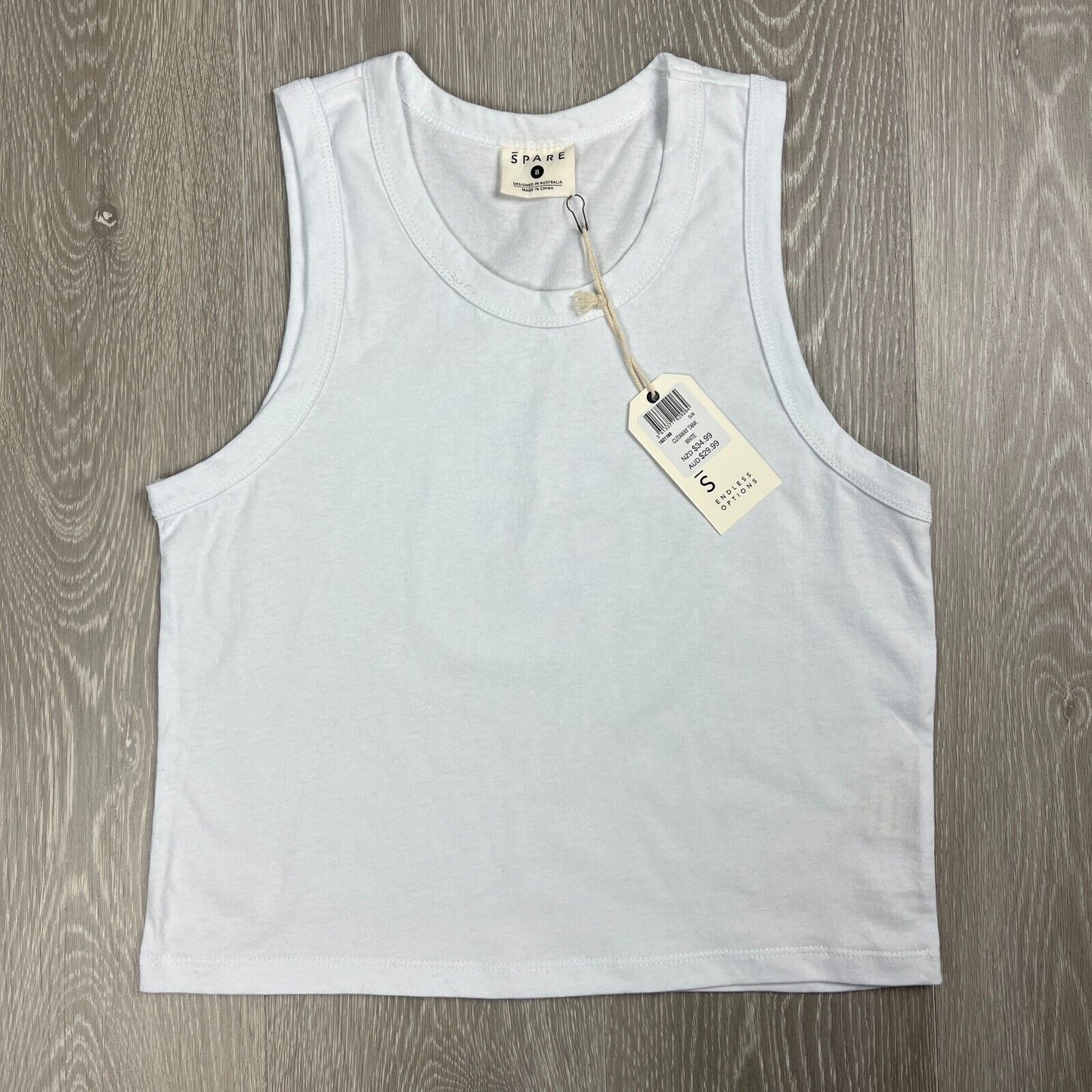 Spare Womens White Cropped Tank Top Size Small (New)