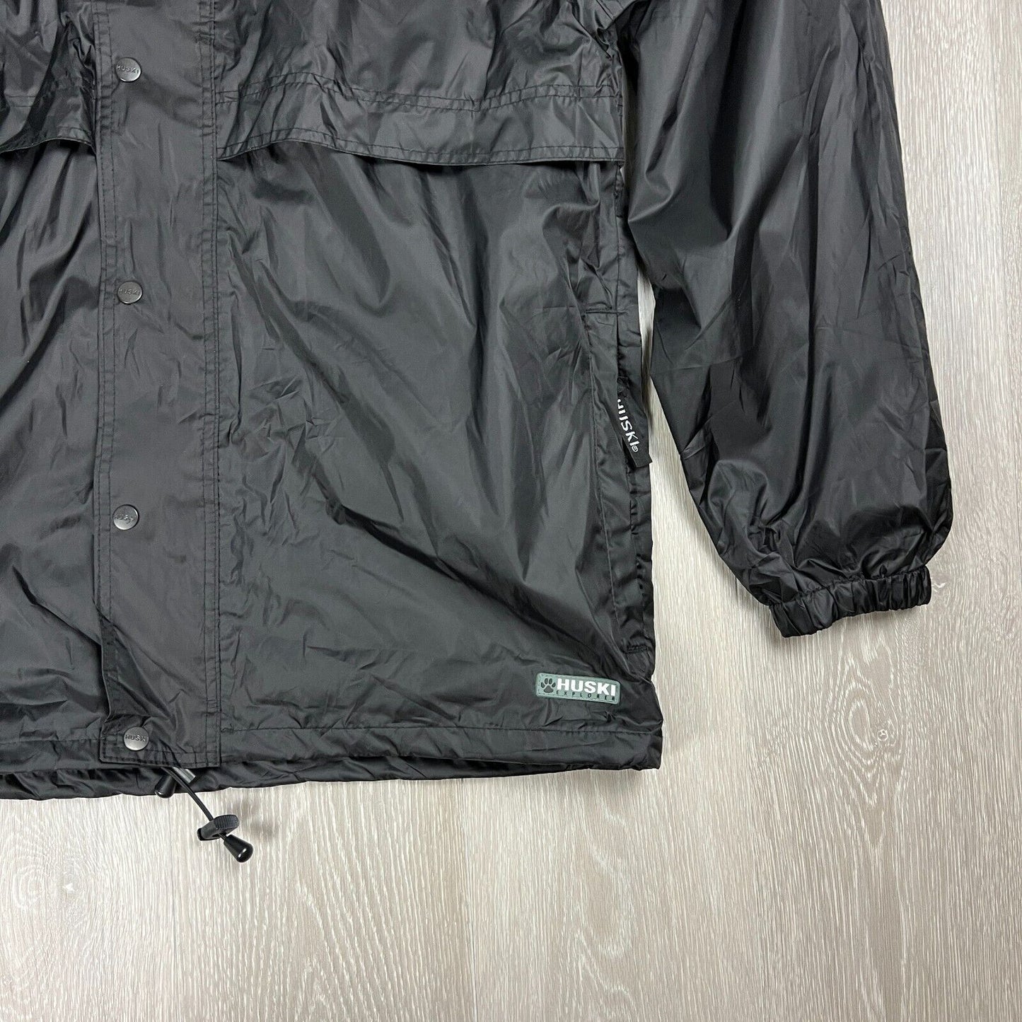 Huski Mens Stratus Packable Waterproof Jacket Black size Large (New)