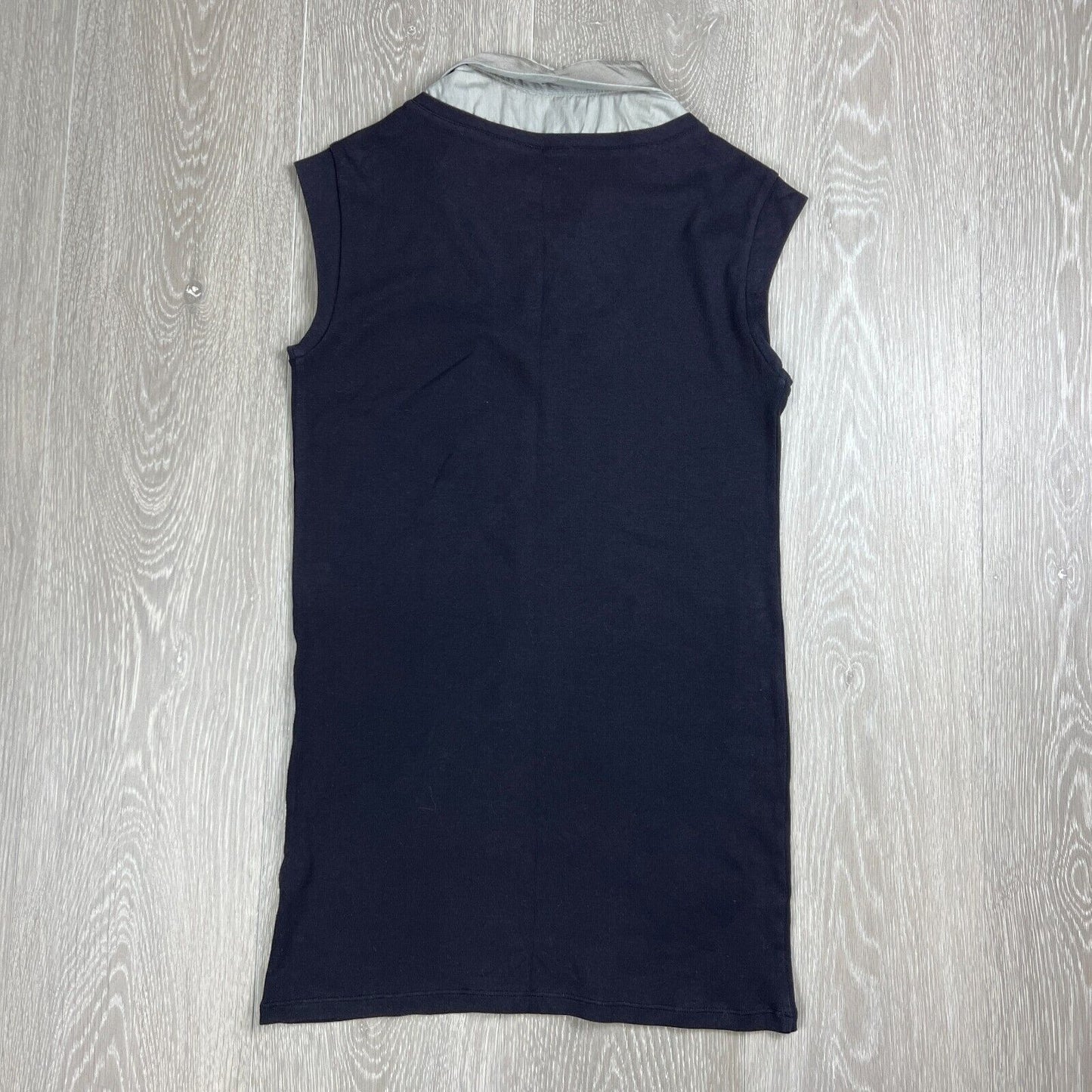 Rivamonti For Saks Fifth Avenue Womens Navy Blue Collared Tank Top Size L Approx